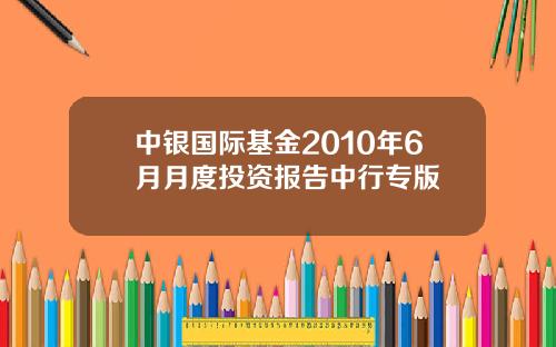 中银国际基金2010年6月月度投资报告中行专版