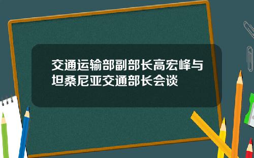 交通运输部副部长高宏峰与坦桑尼亚交通部长会谈