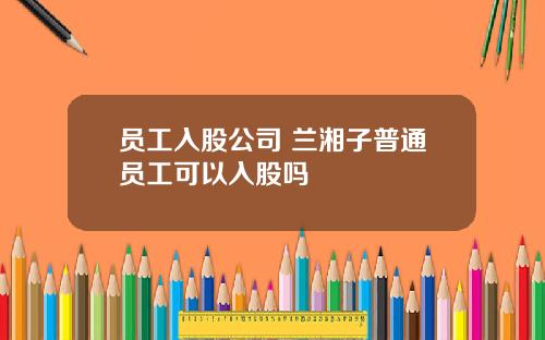 员工入股公司 兰湘子普通员工可以入股吗