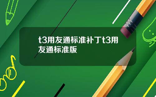 t3用友通标准补丁t3用友通标准版