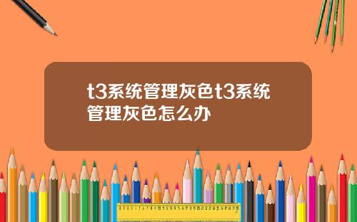 t3系统管理灰色t3系统管理灰色怎么办