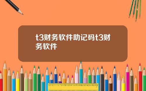 t3财务软件助记码t3财务软件