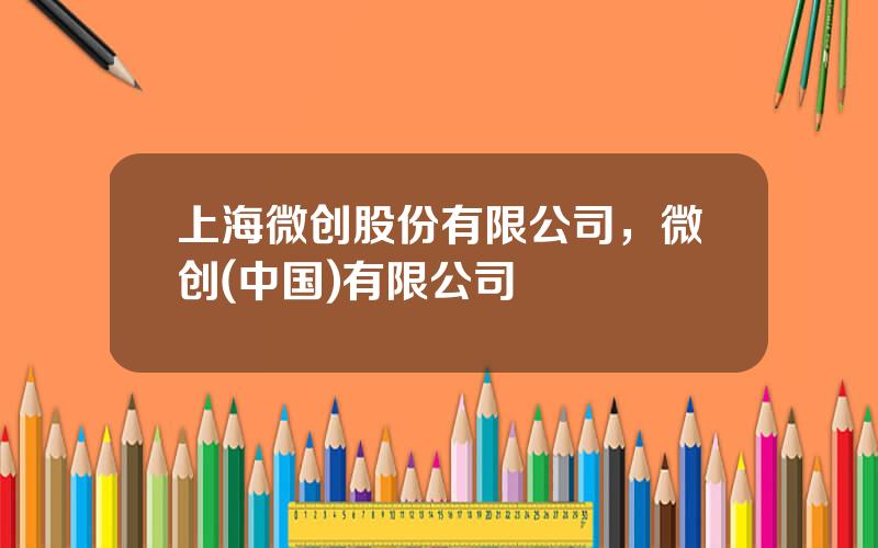 上海微创股份有限公司，微创(中国)有限公司