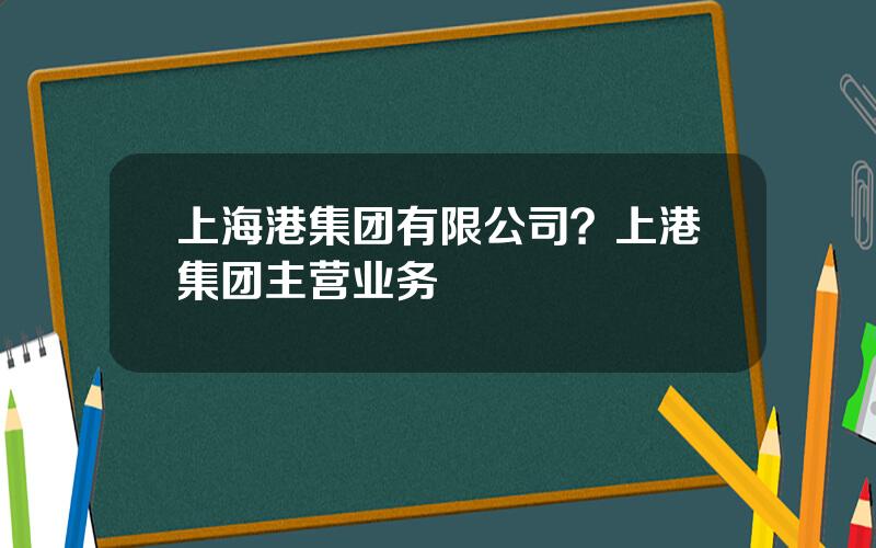 上海港集团有限公司？上港集团主营业务