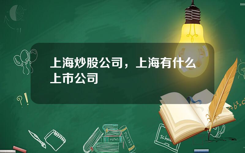 上海炒股公司，上海有什么上市公司