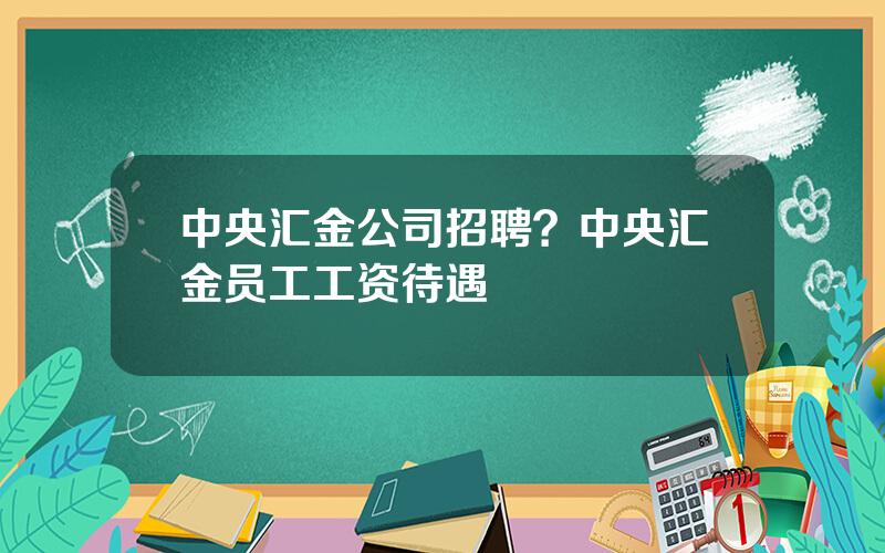 中央汇金公司招聘？中央汇金员工工资待遇