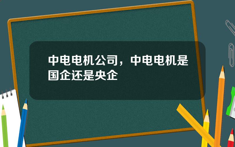 中电电机公司，中电电机是国企还是央企