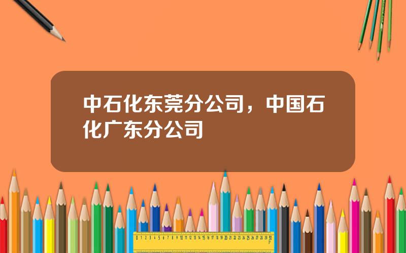 中石化东莞分公司，中国石化广东分公司