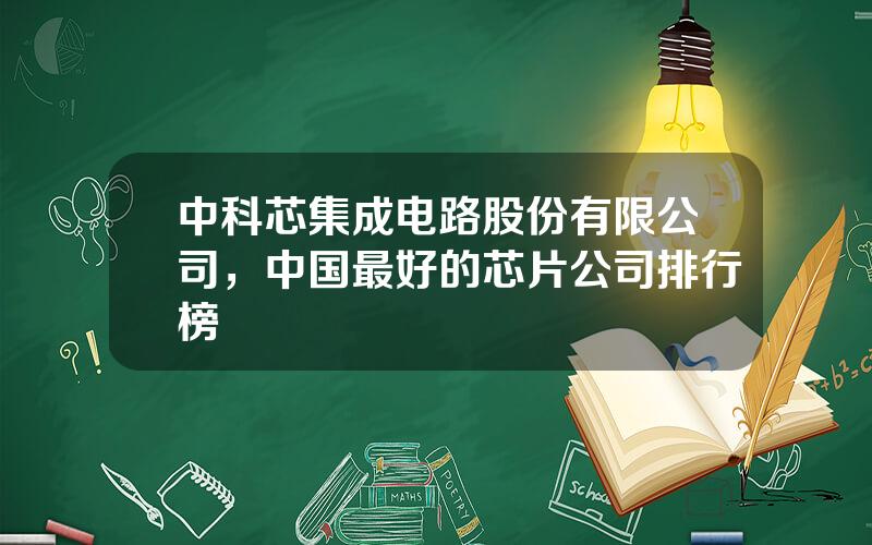 中科芯集成电路股份有限公司，中国最好的芯片公司排行榜