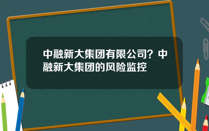 中融新大集团有限公司？中融新大集团的风险监控