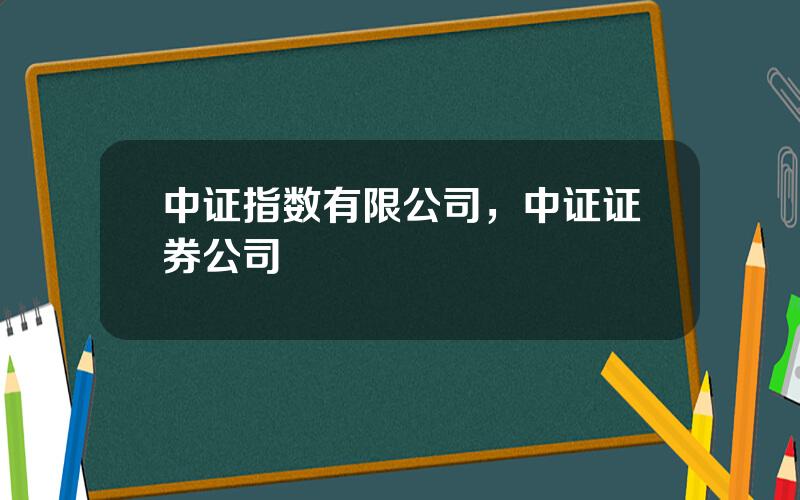 中证指数有限公司，中证证券公司