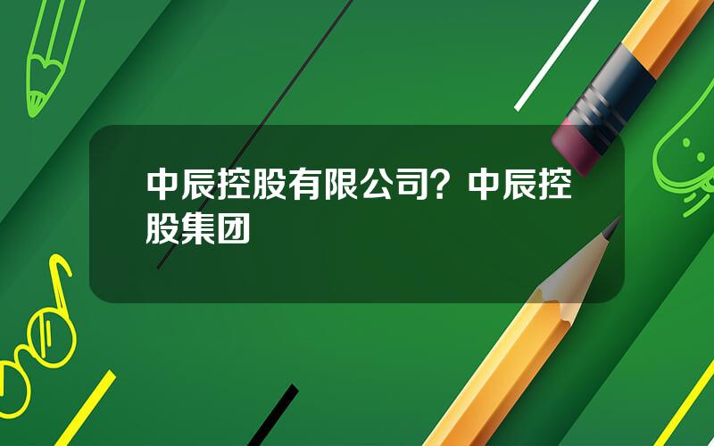 中辰控股有限公司？中辰控股集团