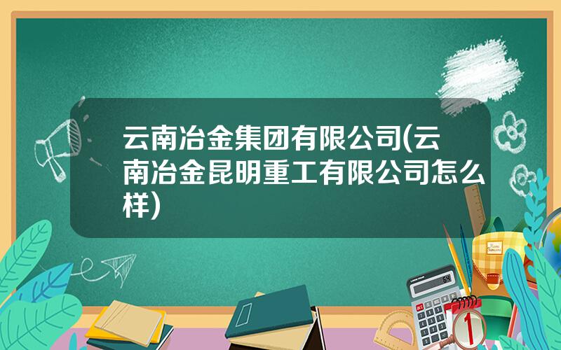 云南冶金集团有限公司(云南冶金昆明重工有限公司怎么样)