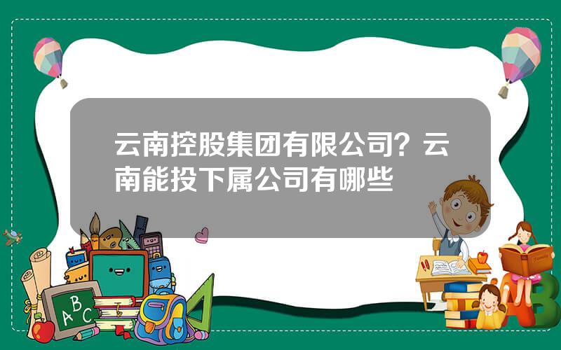 云南控股集团有限公司？云南能投下属公司有哪些