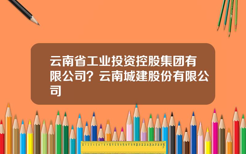 云南省工业投资控股集团有限公司？云南城建股份有限公司