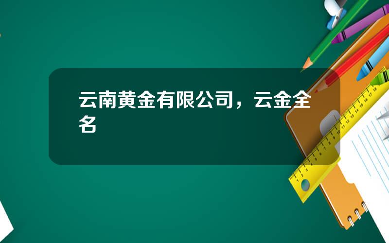 云南黄金有限公司，云金全名