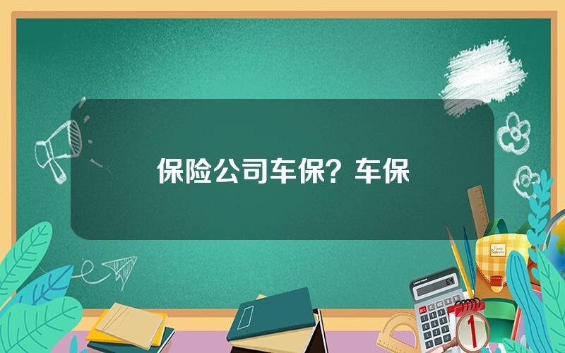 保险公司车保？车保