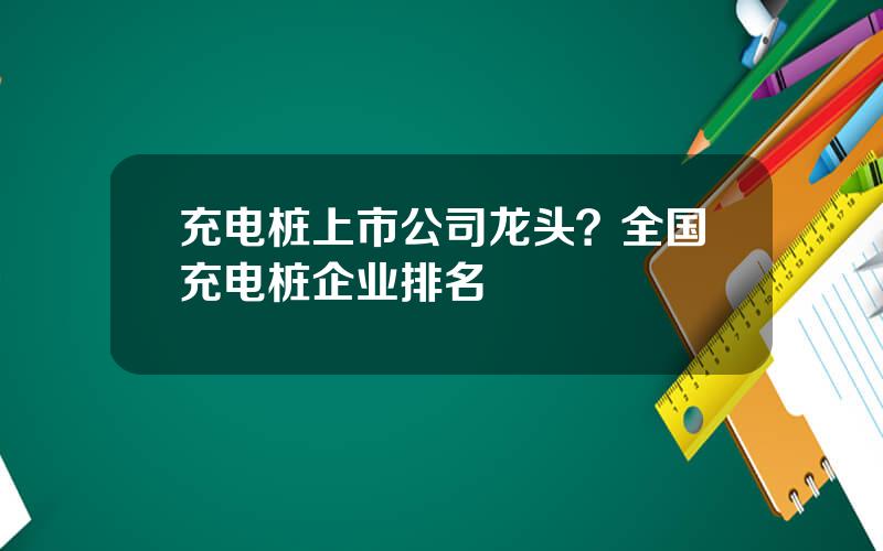 充电桩上市公司龙头？全国充电桩企业排名