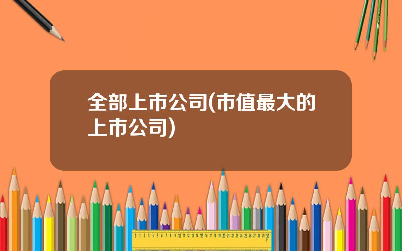 全部上市公司(市值最大的上市公司)