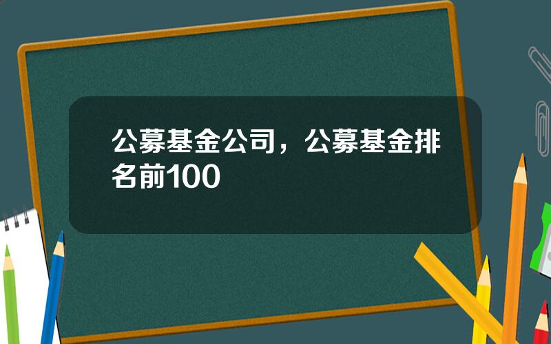 公募基金公司，公募基金排名前100