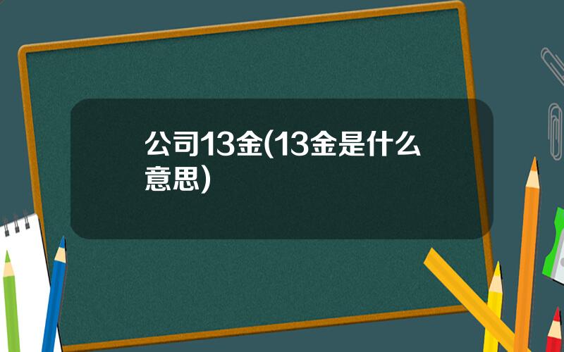 公司13金(13金是什么意思)