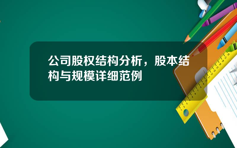 公司股权结构分析，股本结构与规模详细范例