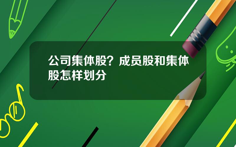 公司集体股？成员股和集体股怎样划分