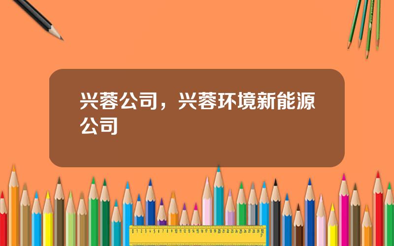 兴蓉公司，兴蓉环境新能源公司