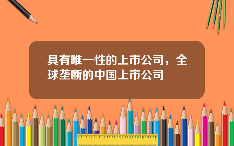 具有唯一性的上市公司，全球垄断的中国上市公司