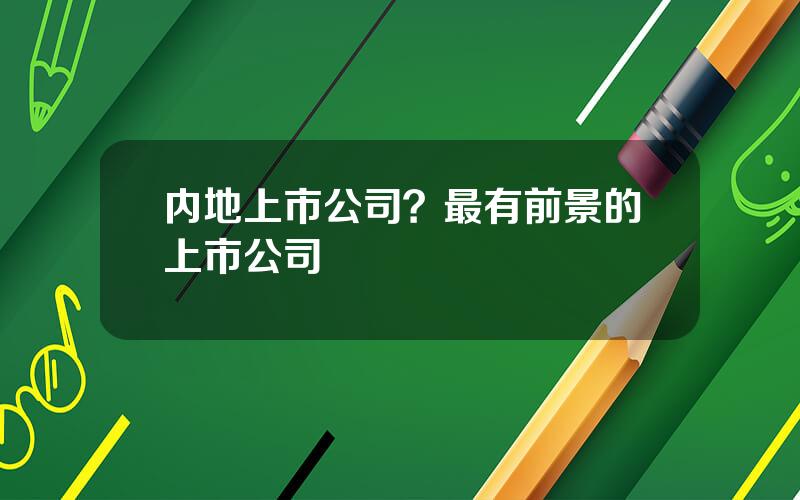 内地上市公司？最有前景的上市公司