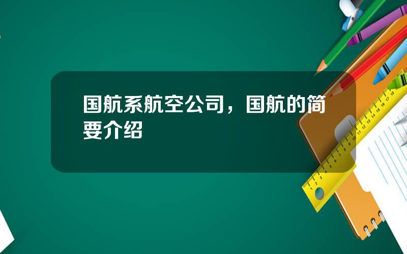 国航系航空公司，国航的简要介绍