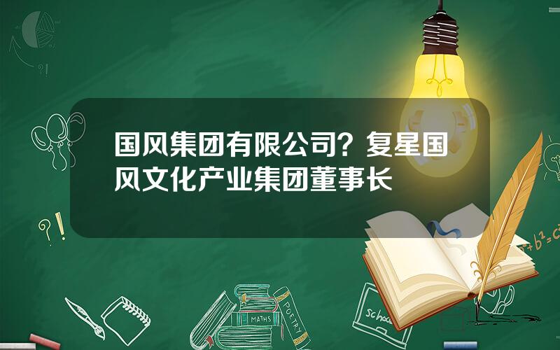 国风集团有限公司？复星国风文化产业集团董事长