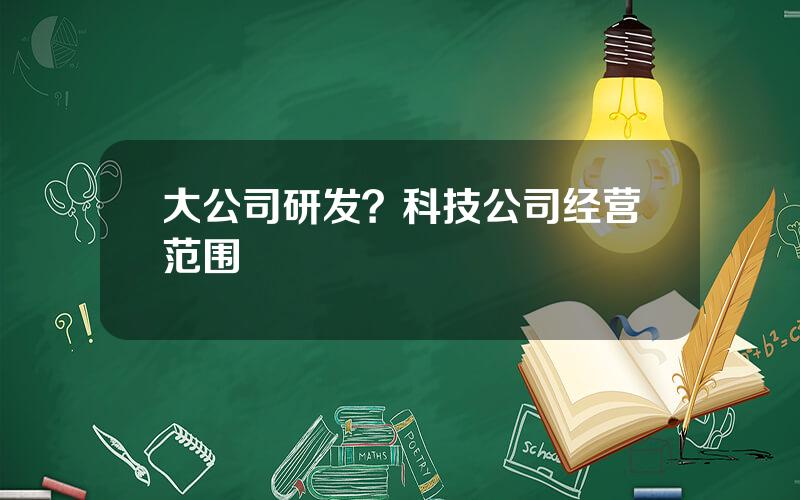 大公司研发？科技公司经营范围