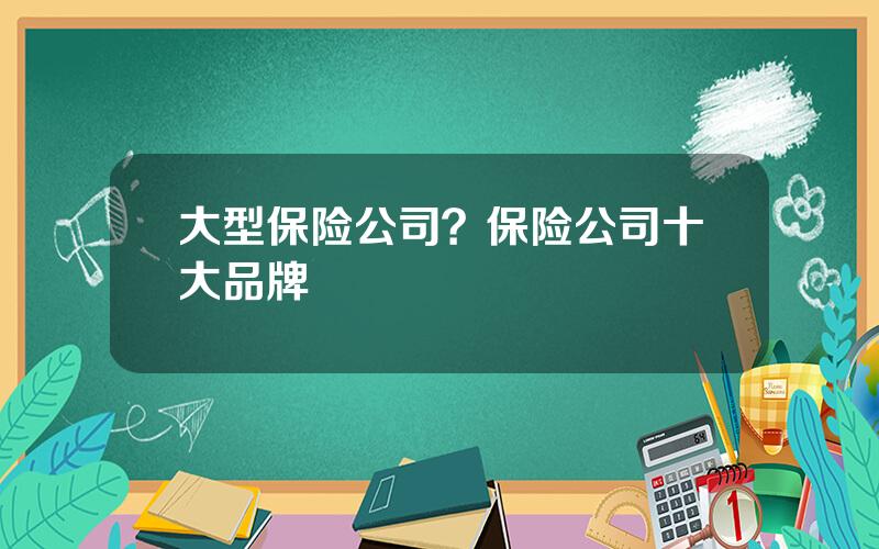 大型保险公司？保险公司十大品牌