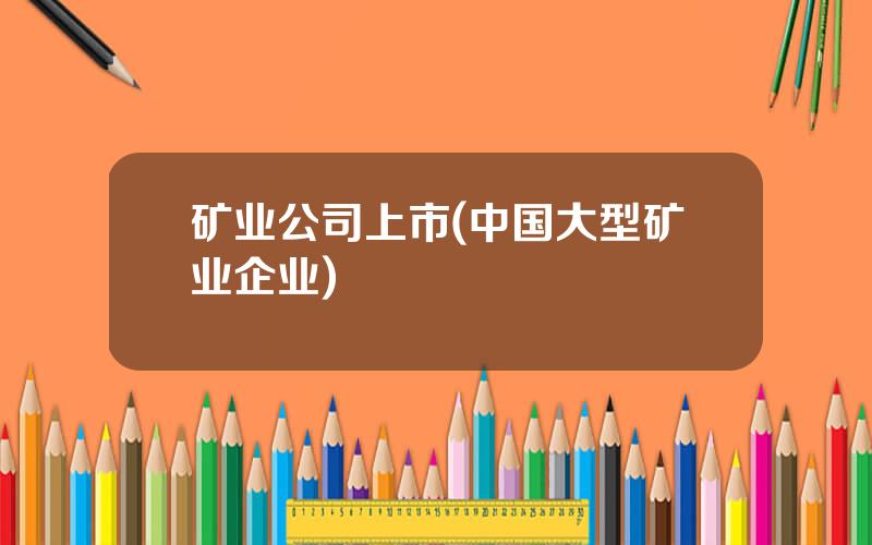 矿业公司上市(中国大型矿业企业)