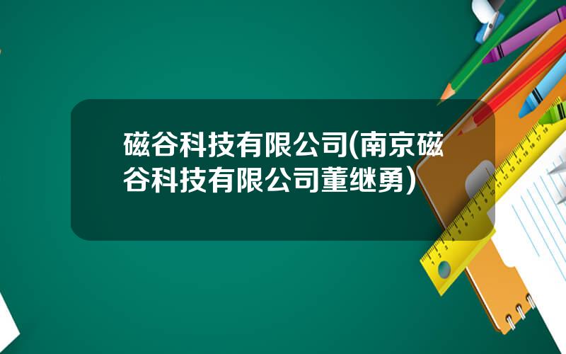 磁谷科技有限公司(南京磁谷科技有限公司董继勇)