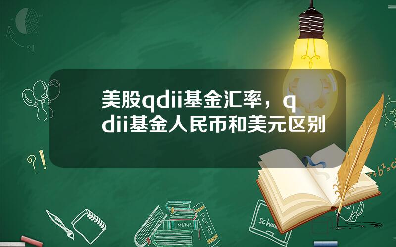 美股qdii基金汇率，qdii基金人民币和美元区别